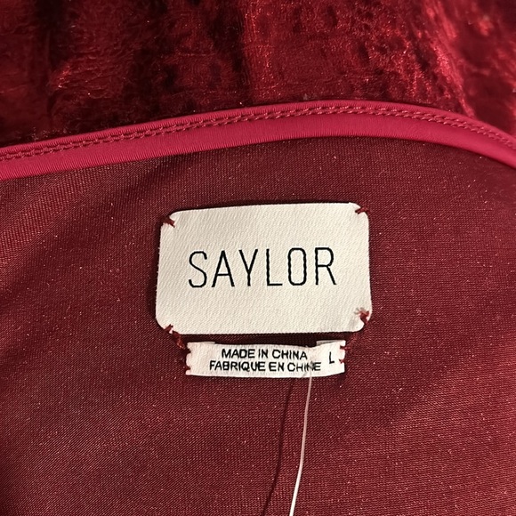 Saylor Cyndey Velvet Snake Midi Slit Dress in Wine Red NWT Size Large - Picture 11 of 11